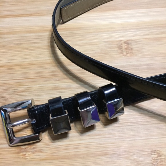 Nine West Accessories - 3/$20 Nine WEST BLACK PATENT BELT W/SILVER BUCKLE